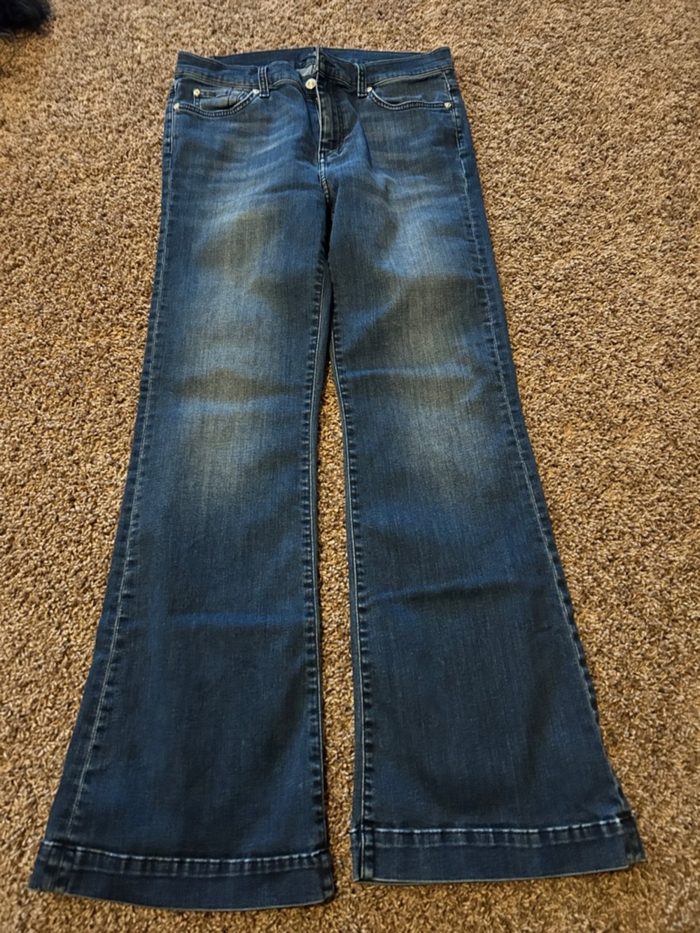 7 For All Mankind Dark Blue Flare Jeans